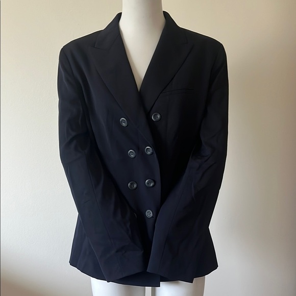 Talbots Navy Double-Breasted Wool Blazer - Picture 2 of 12